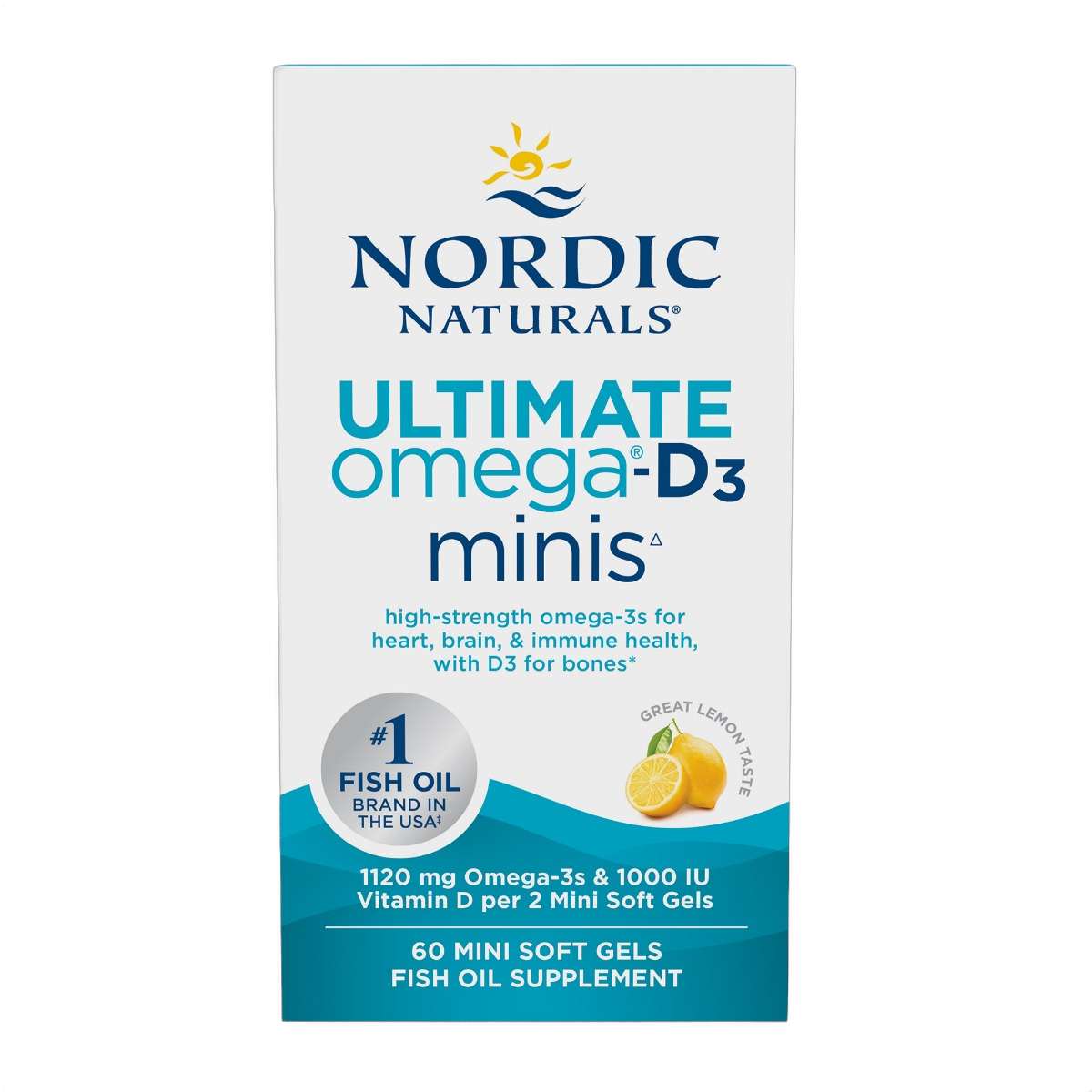 Ultimate Omega-D3, Olio di pesce, 1.120 mg di omega-3 più D3, limone
