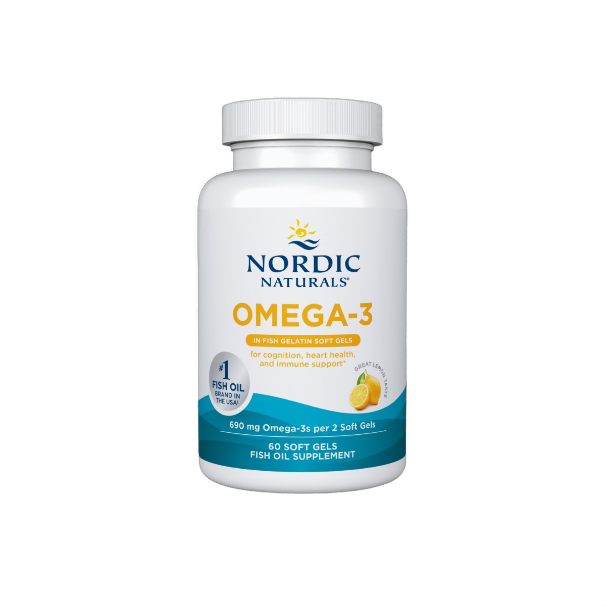 Olio di pesce Omega-3, 690 mg Omega-3, limone