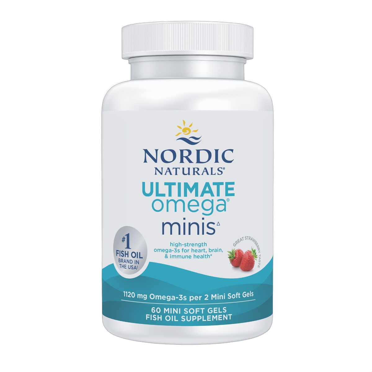 Ultimate Omega 2X,, Olio di pesce Omega-3, 1.120 mg di Omega-3, fragola