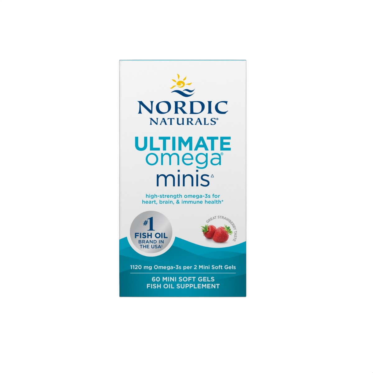 Ultimate Omega 2X,, Olio di pesce Omega-3, 1.120 mg di Omega-3, fragola