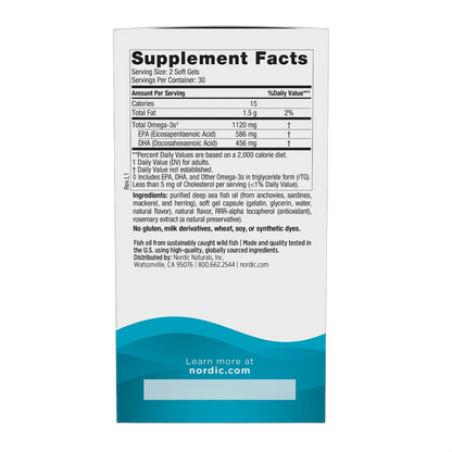 Ultimate Omega 2X,, Huile de poisson oméga-3, 1 120 mg d'oméga-3, fraise