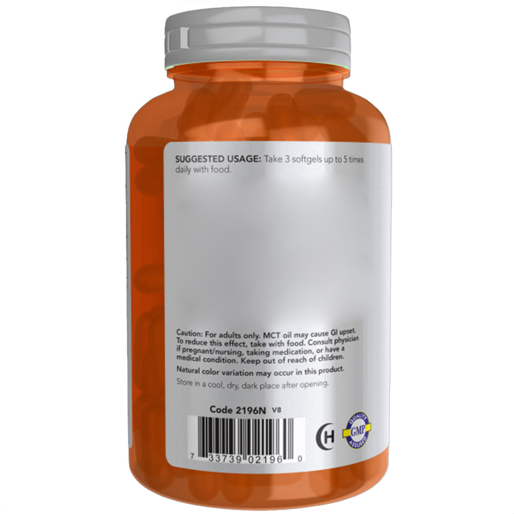 Huile MCT (triglycérides à chaîne moyenne), 1 000 mg