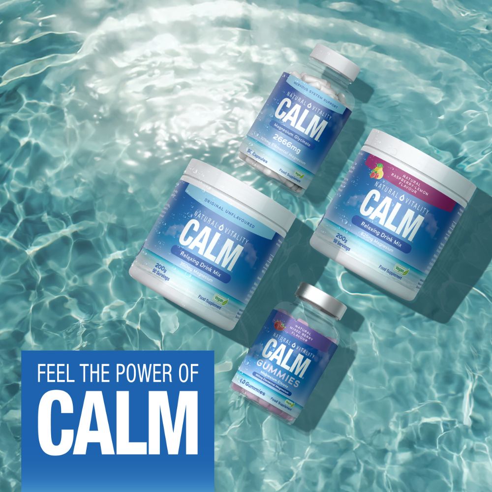 Bebida relajante CALM®, sabor frambuesa y limón