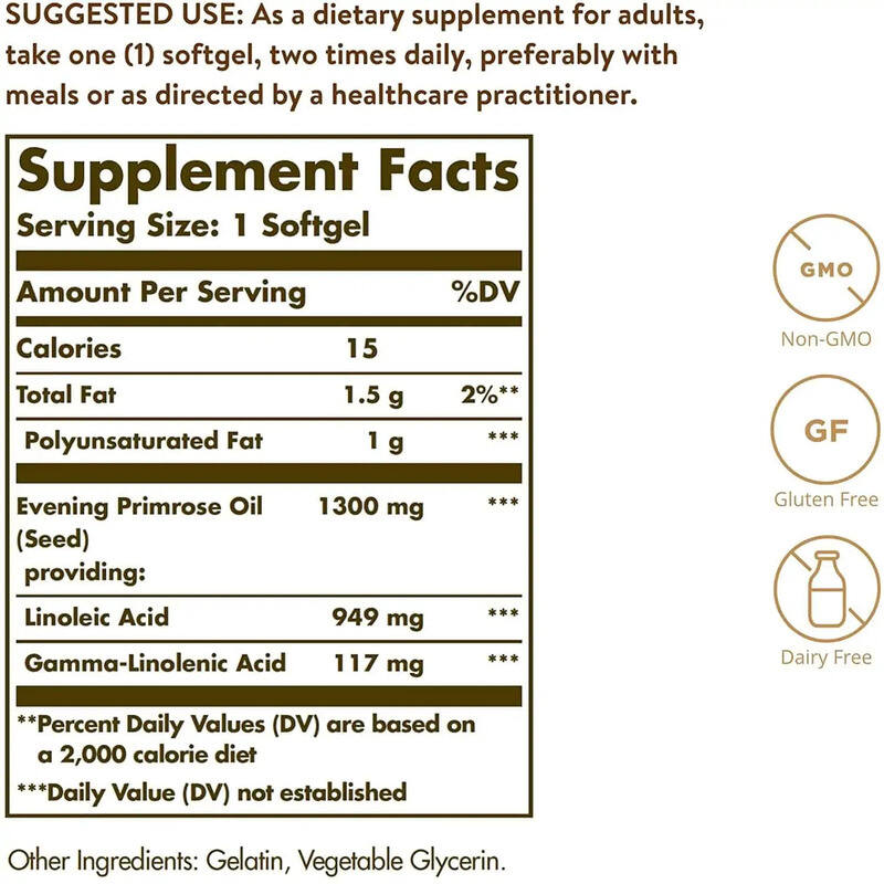 Evening Primrose Oil, 1300mg