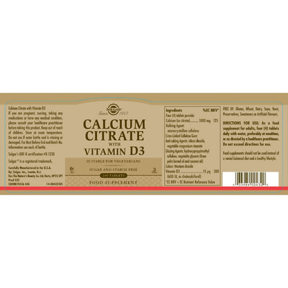 Citrato de calcio con vitamina D3