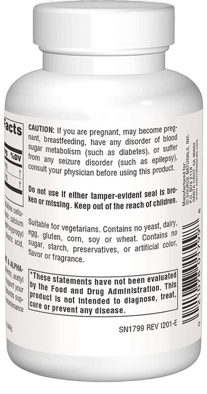 Acetyl L-Carnitine & Alpha-Lipoic Acid, 650mg