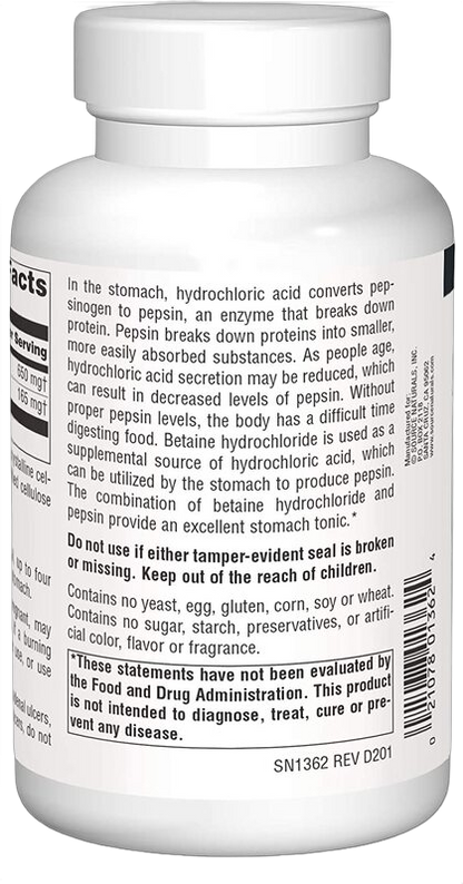 Betaina HCl, 650 mg