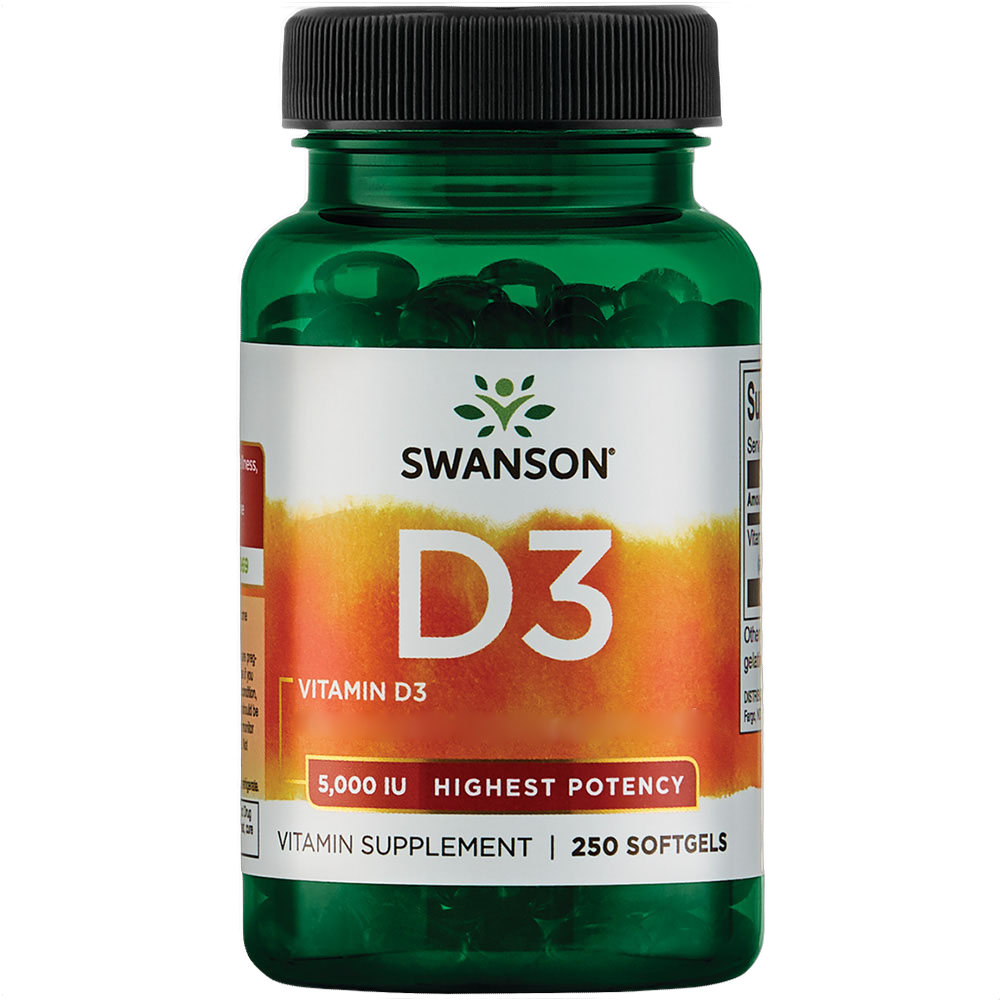 Vitamina D3 de máxima potencia, 5.000 UI (125 mg)