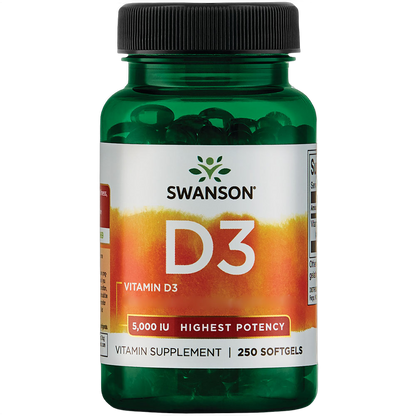 Vitamina D3 de máxima potencia, 5.000 UI (125 mg)