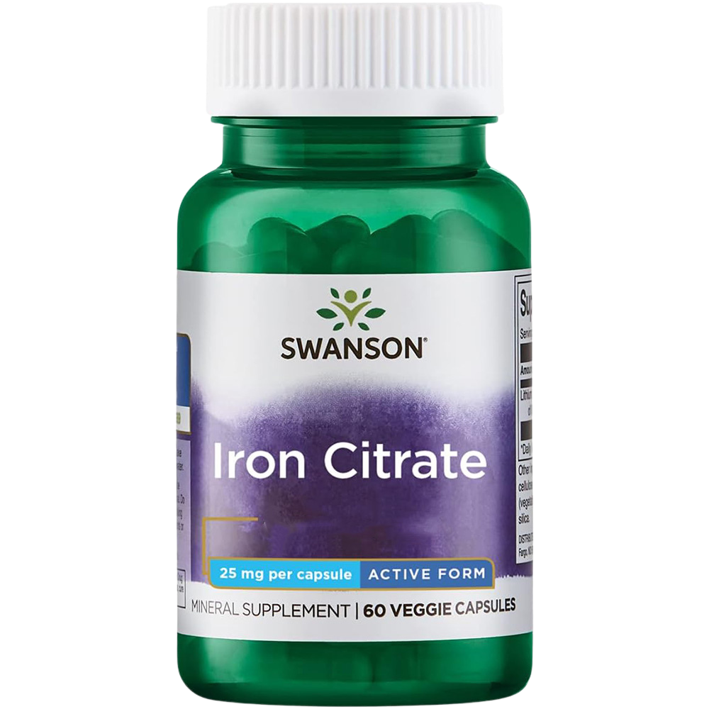 Citrato de hierro, 25 mg