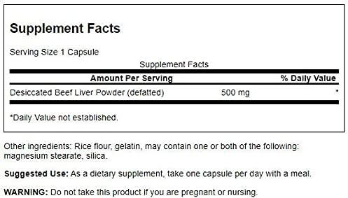 Fegato di manzo essiccato argentino, 500 mg