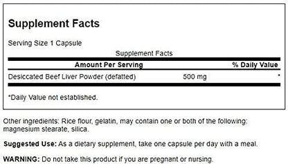 Fegato di manzo essiccato argentino, 500 mg