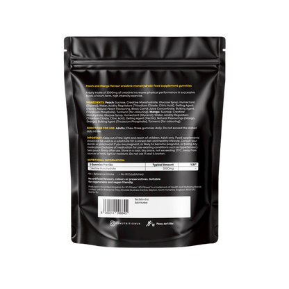 Gominolas de creatina, sabor melocotón y mango, 3000 mg
